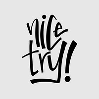 Nice try! graffiti message vector typography