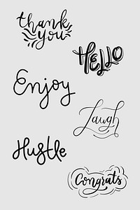 Vector doodle cursive fun words typography