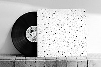 Ink pattern on vinyl record cover grayscale