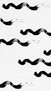 Seamless pattern of wavy vector ink brush mobile wallpaper