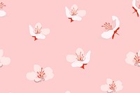 Pink sakura floral pattern background