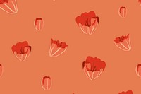Red tulip floral pattern background