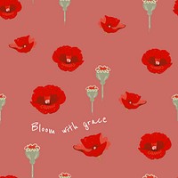 Inspirational quote floral social media post with poppy illustration quote