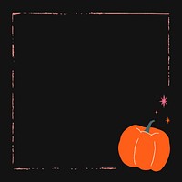 Vector pumpkin Halloween frame black background