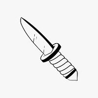 Vintage camp knife old school flash tattoo design symbol vector