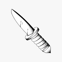 Vintage outline camp knife old school flash tattoo design symbol vector