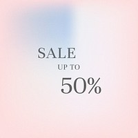 Sale up to 50% advertisement banner gradient blur template vector