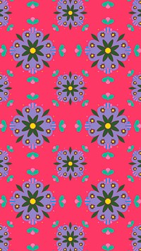 Indian mandala flower psd pattern phone wallpaper