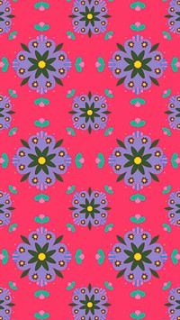 Indian mandala flower vector pattern phone wallpaper