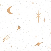 Sparkly stars gold vector galaxy sky on white background