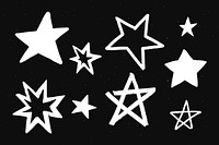 Cute sparkly stars white vector galaxy doodle illustration sticker