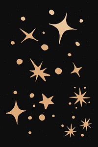 Golden vector sparkles galactic doodle sticker