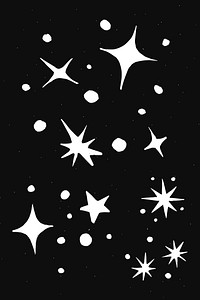 Space sparkles stars white vector galactic doodle sticker
