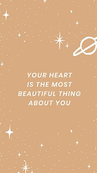 Vector inspirational quote cute brown galaxy social banner template