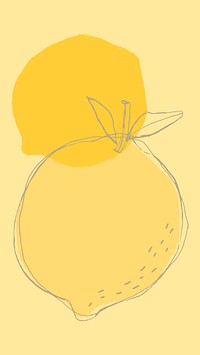Fruit doodle yellow lemon psd design space
