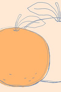 Fruit doodle orange psd design space