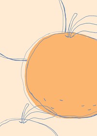 Fruit doodle orange vector copy space