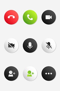 Mobile phone call icon vector set