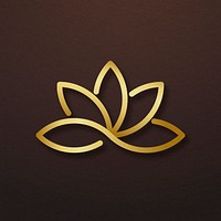 Spa business logo gold lotus icon design illustration