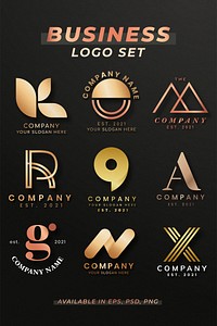 Luxury business logo psd set
