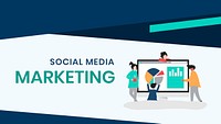 Social media marketing presentation psd slide editable template