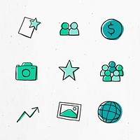 Green icon vector  for business use set