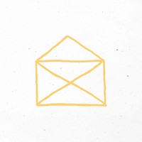Yellow hand drawn envelope icon