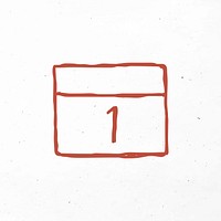 Red hand drawn calendar icon