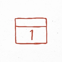 Red hand drawn calendar psd icon