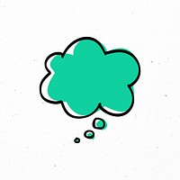 Green thought bubble psd cartoon business clipart