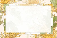 Hand-drawn chrysanthemum frame psd floral border