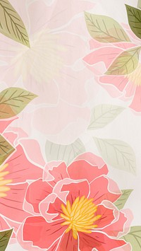 Hand drawn rose background psd mobile wallpaper
