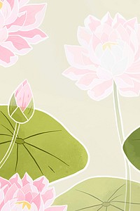 Batik water lily background vector