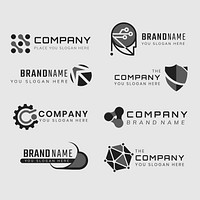 Simple corporate business psd logo design set