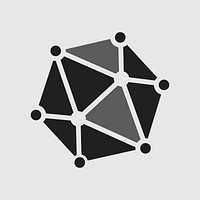 Gray molecule logo psd technology icon design