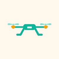 Cartoon drone agricultural technology icon illustration