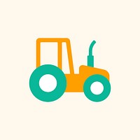 Smart tractor icon digital agriculture technology illustration