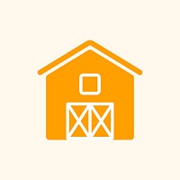 Cartoon orange barn agriculture icon illustration