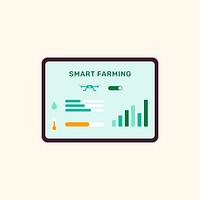 Smart farming controller UI application on tablet screen illustration