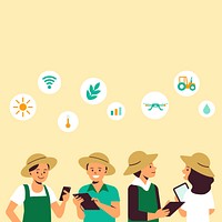 Agricultural entrepreneurship with smart farming technology background illustration