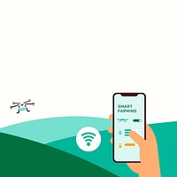 Agricultural drone smart farming social media background illustration
