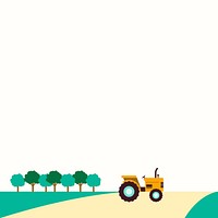 Cartoon tractor background agricultural technology illustration