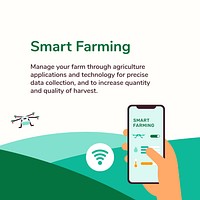 Smart farming devices and application editable template on a smartphone vector