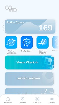 COVID-19 tracking application template vector mobile screen
