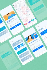 COVID-19 contact tracing app template psd mobile screen