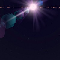 Purple lens flare with hexagon ghost effect on dark background
