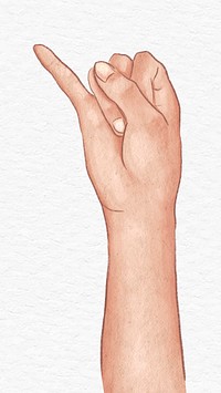Hand showing pinky finger vector design element hand drawn illustration