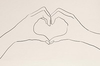 Heart hand gesture line drawing