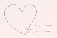 Hand holding heart vector in Valentine&rsquo;s day theme grayscale sketch