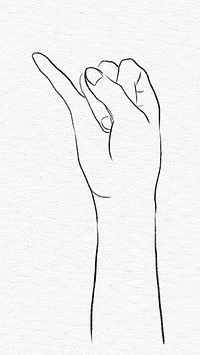 Hand showing pinky finger psd illustration